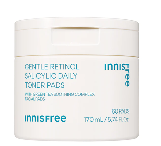 【Daily Gentle Retinol Salicylic Toner Pads】Biodegradable, daily toner pads with Gentle Retinol + salicylic acid to calm redness, hydrate, and gently exfoliate